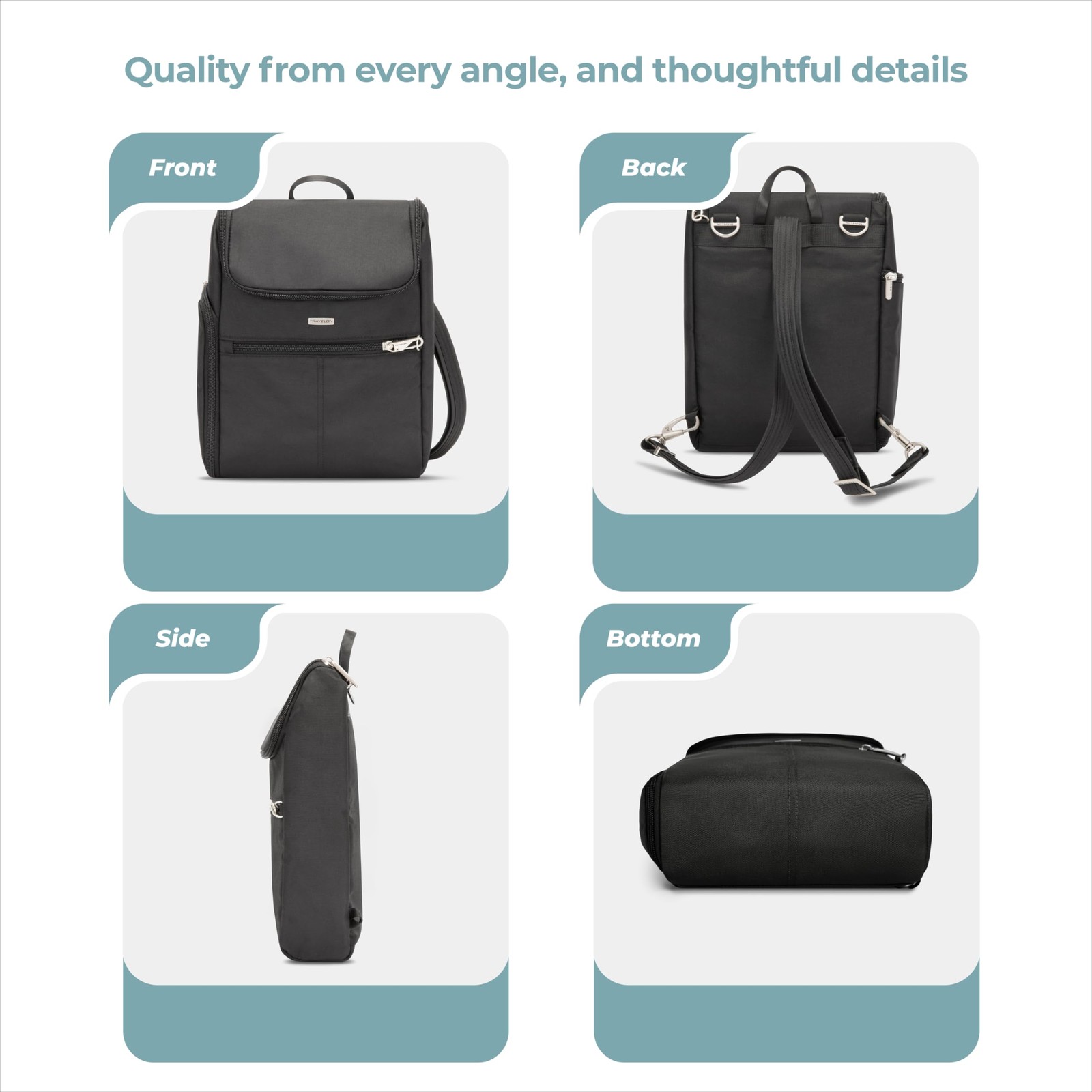 Anti-Theft Small Convertible Backpack