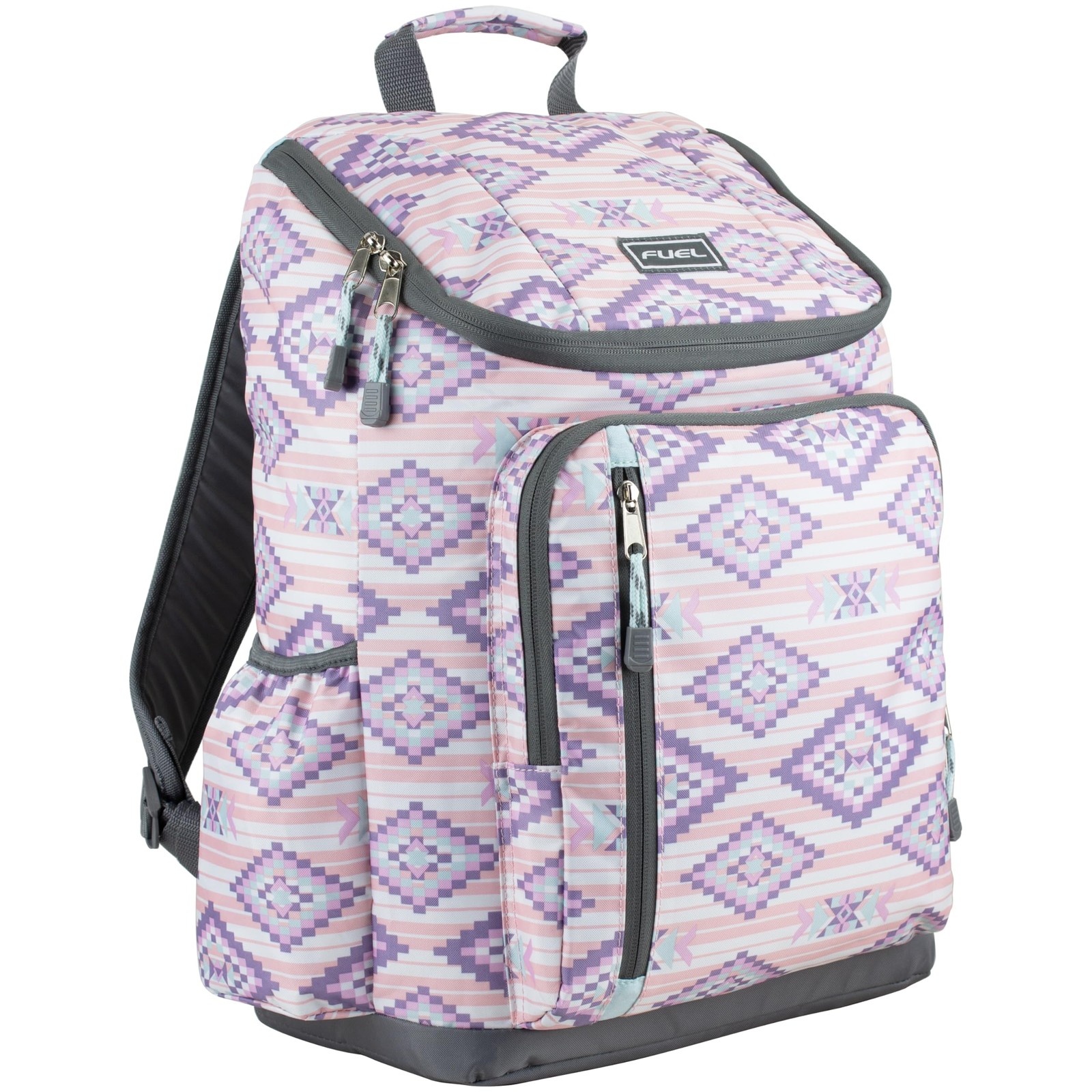FUEL Pink Aztec Outdoor Top Loader Backpack: Durable, Multi-Use Design