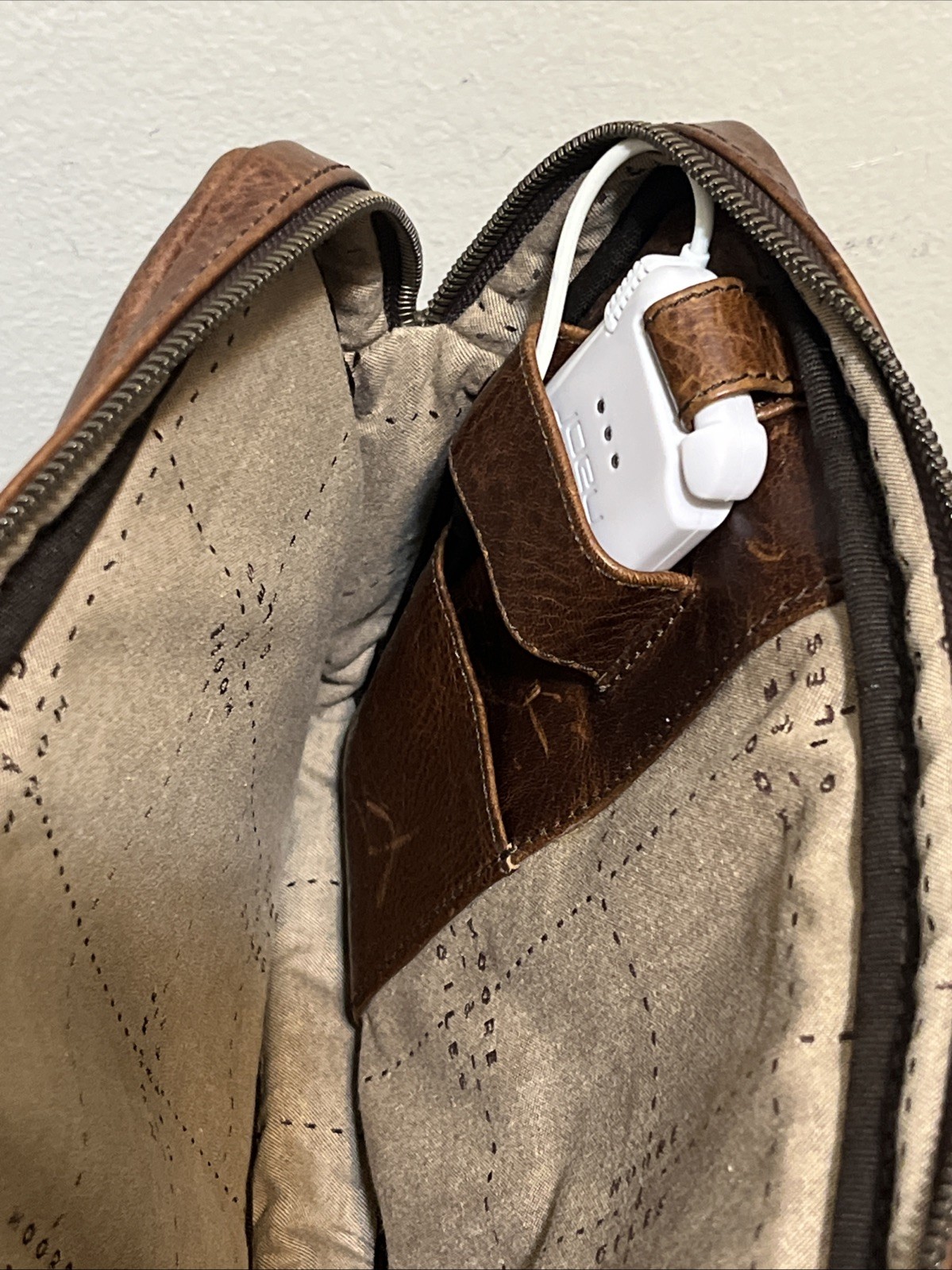 Moore & Giles Leather Tech Pocket Titan Milled Brown With Built In Powder Bank