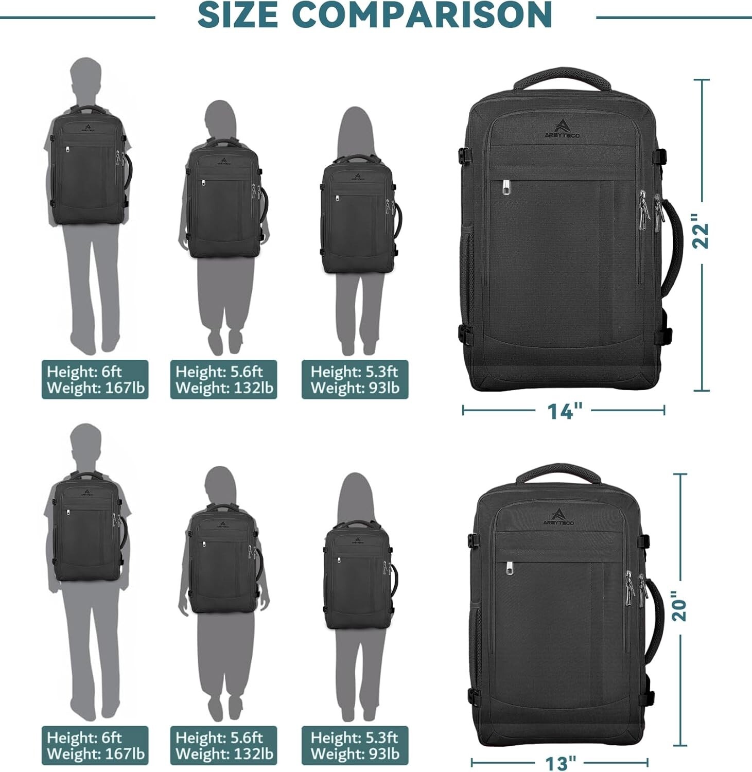 Versatile 50L Laptop Backpack with USB Port – Ideal for Travel and Business