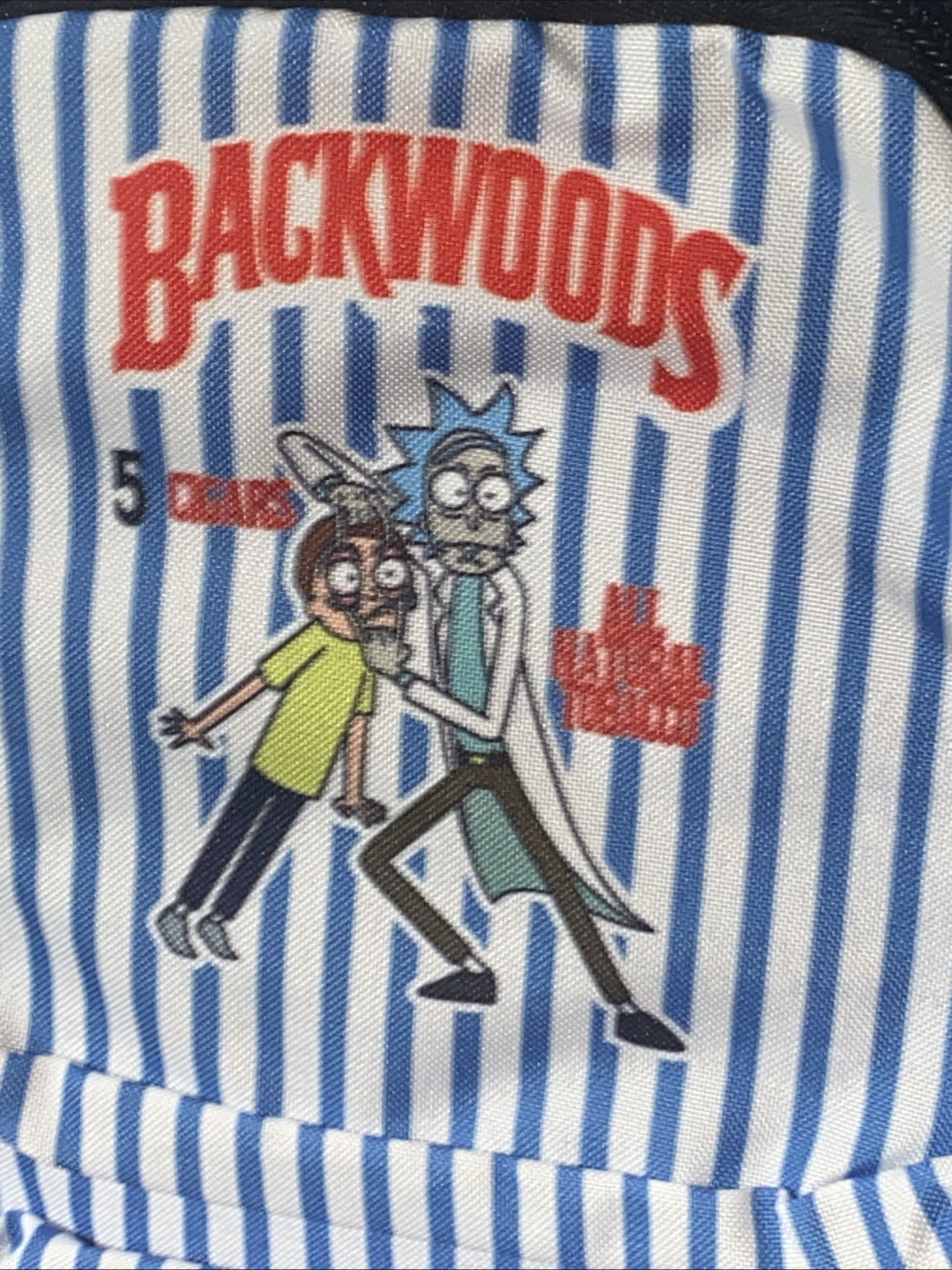 Backwoods Cartoon Shoulder Sling Bag- Blue/white Stripes