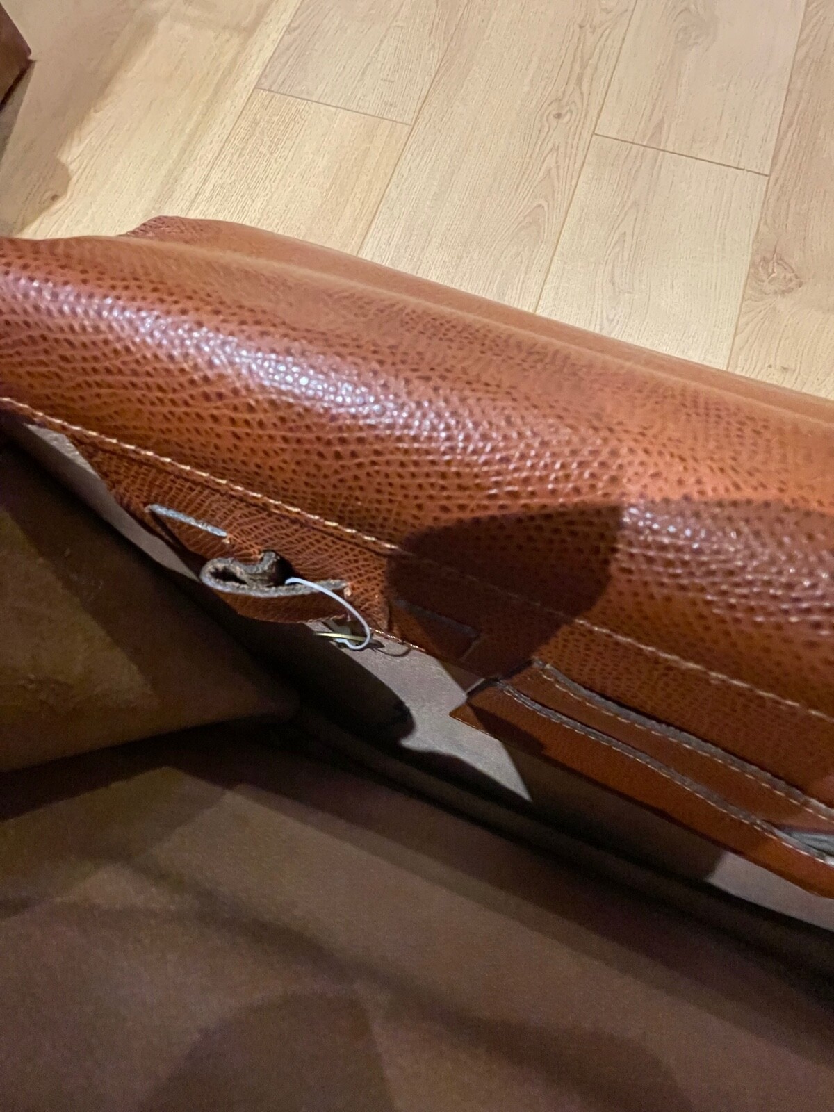 Le Tanneur Locking Brown Leather Briefcase with Key