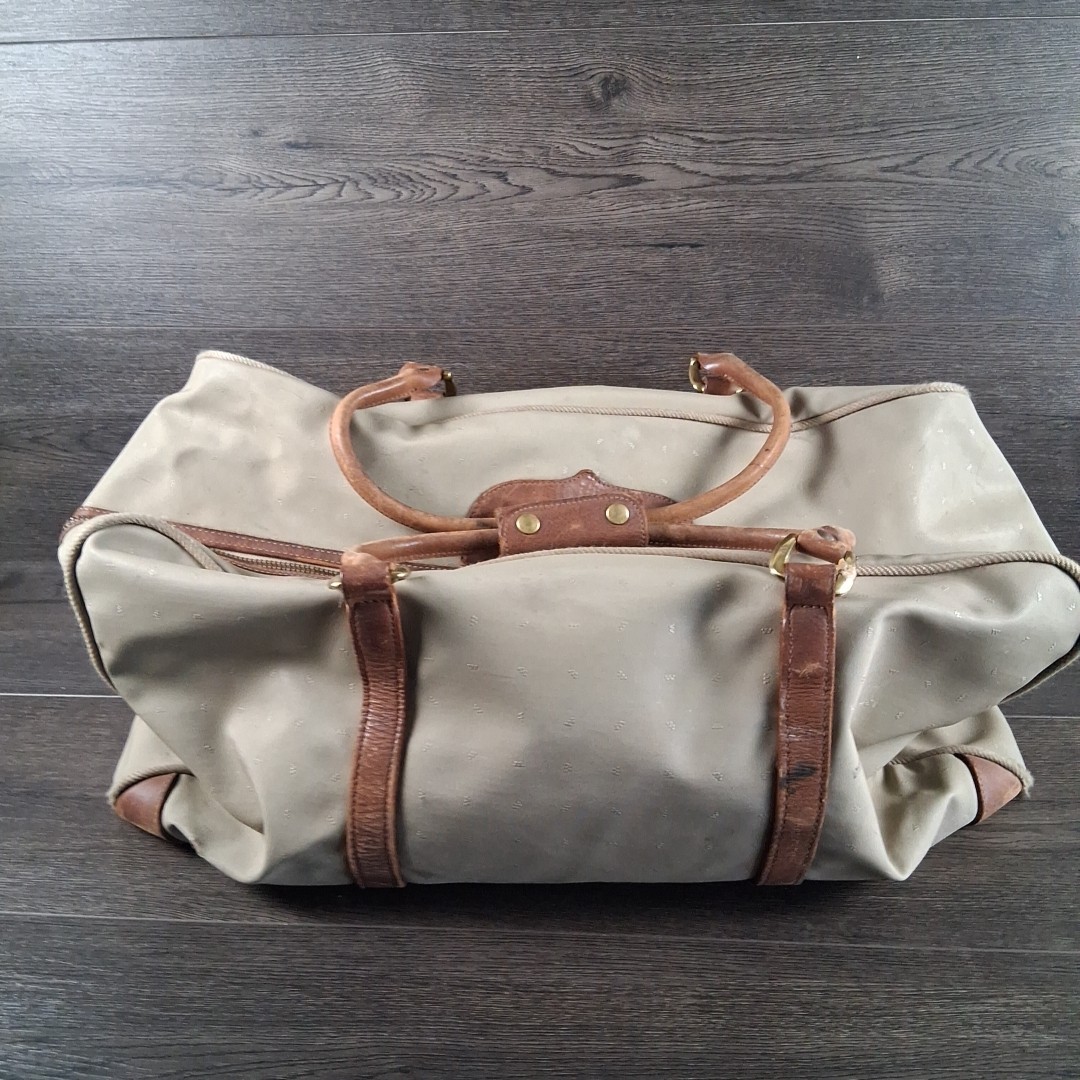King Ranch Canvas Armstrong Leather Trimmed Tote Duffle Bag