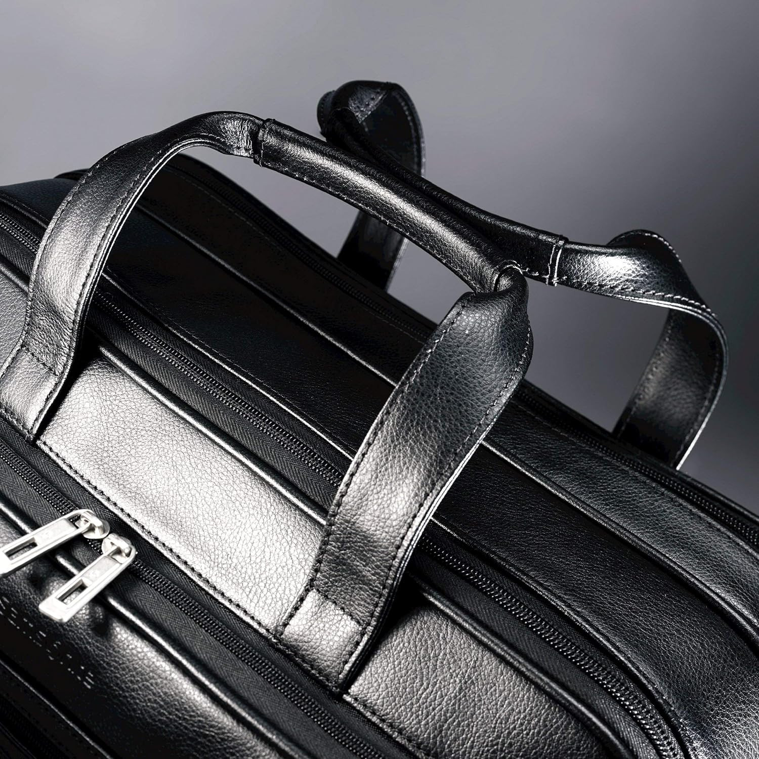Sleek Black Leather Expandable Briefcase for the Modern Professional