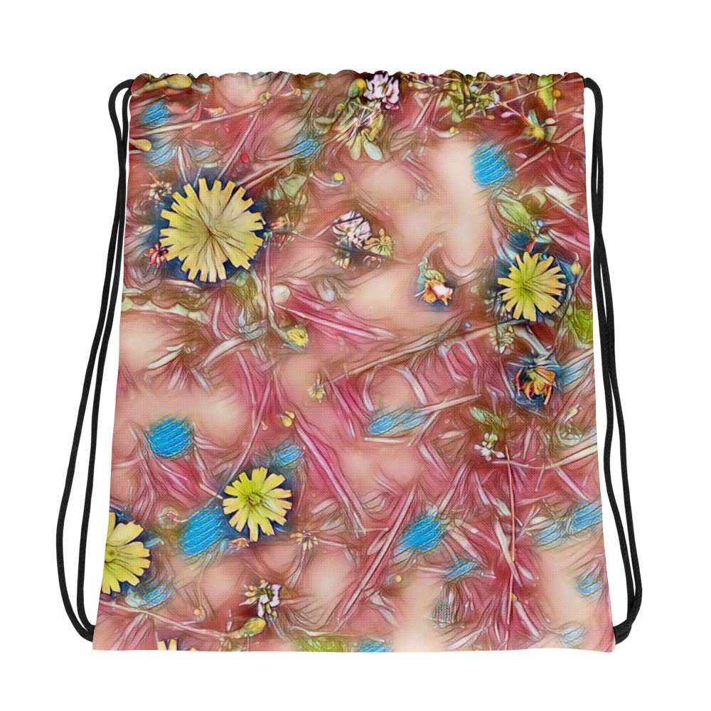 Drawstring Bag Dandelion Photo Art Flower Tote Gym School Bag Abstract