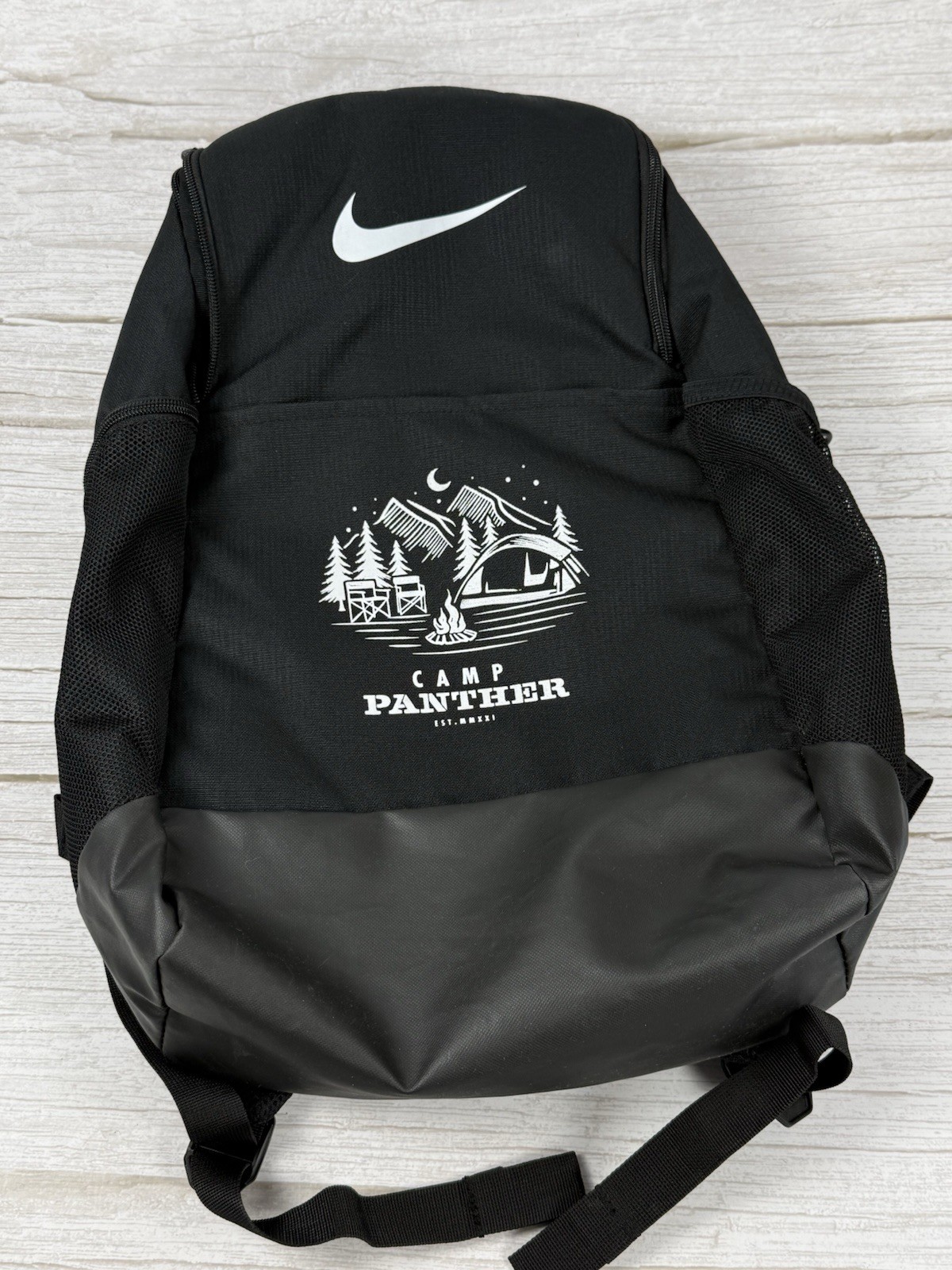 Nike Unisex Black Elite Backpack Branded Camp Panther Multi Pockets Dividers