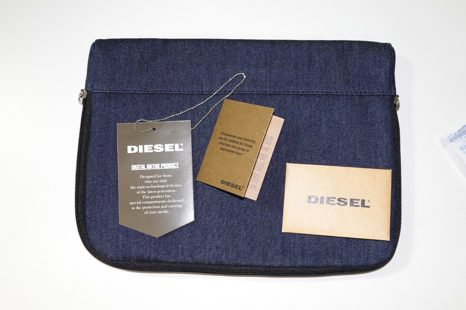 $120 NEW Diesel Zip Around Multiple Compartment Tablet Case 11″x8″ Indigo/Blue