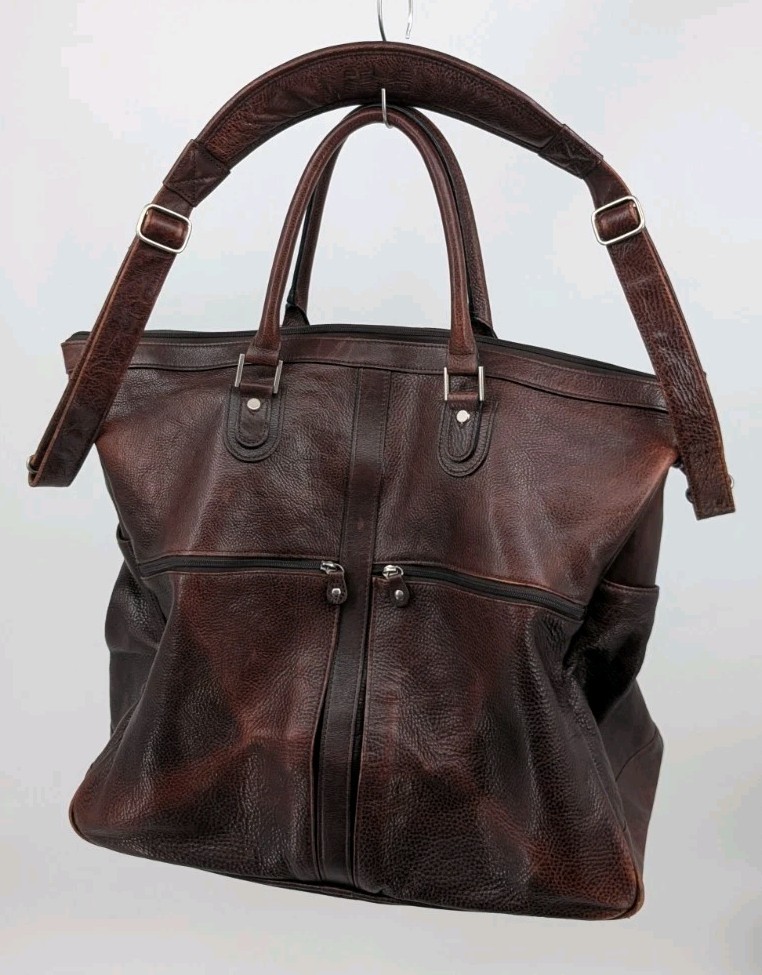Pelle Studio Wilson Leather Duffle Bag Weekender/Carry On Shoulder Strap