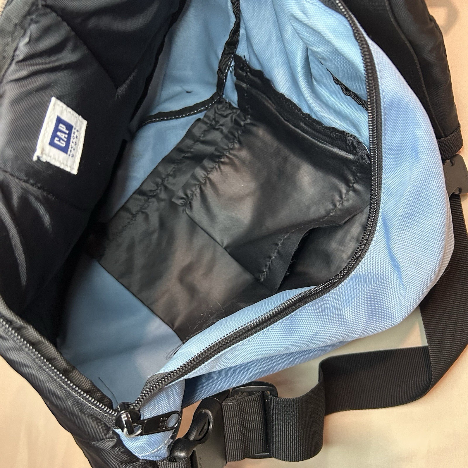 Vintage Y2K GAP Tech Sling Backpack Light Blue Cyber Streetwear 2000s