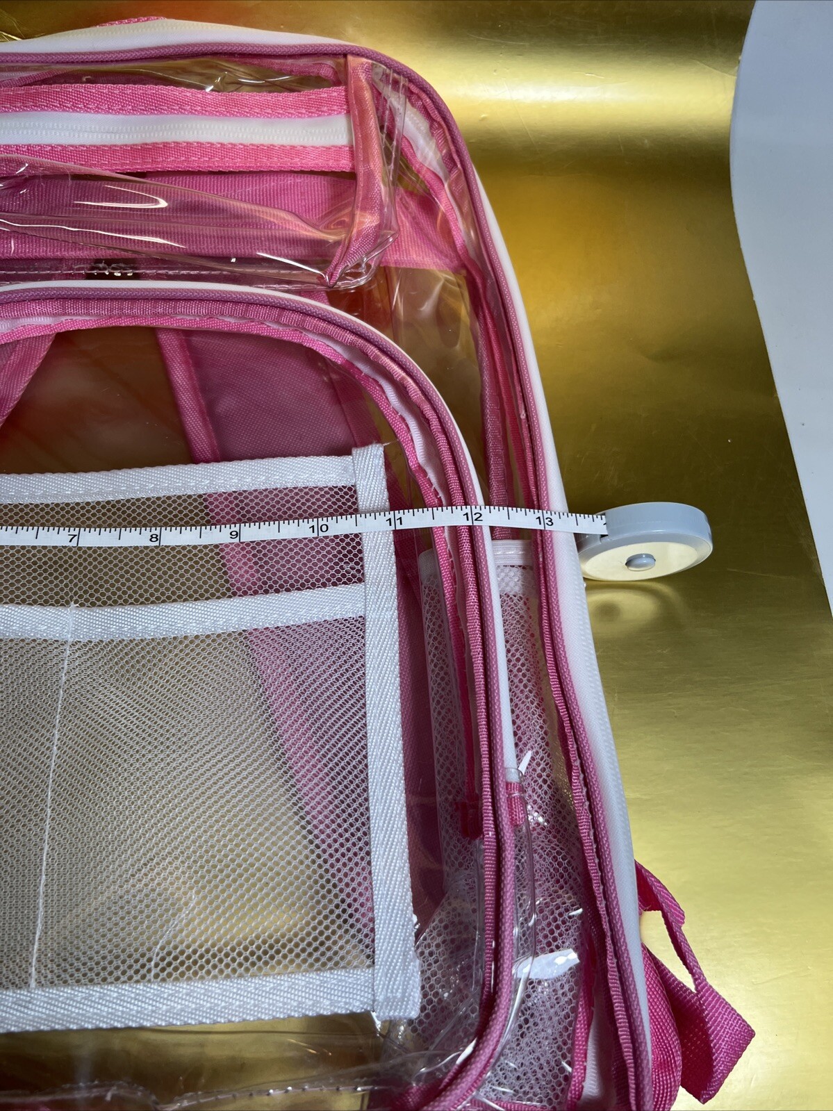 School bag Solid Color Clear Backpack Heavy Duty PVC Transparent Stylish Pink