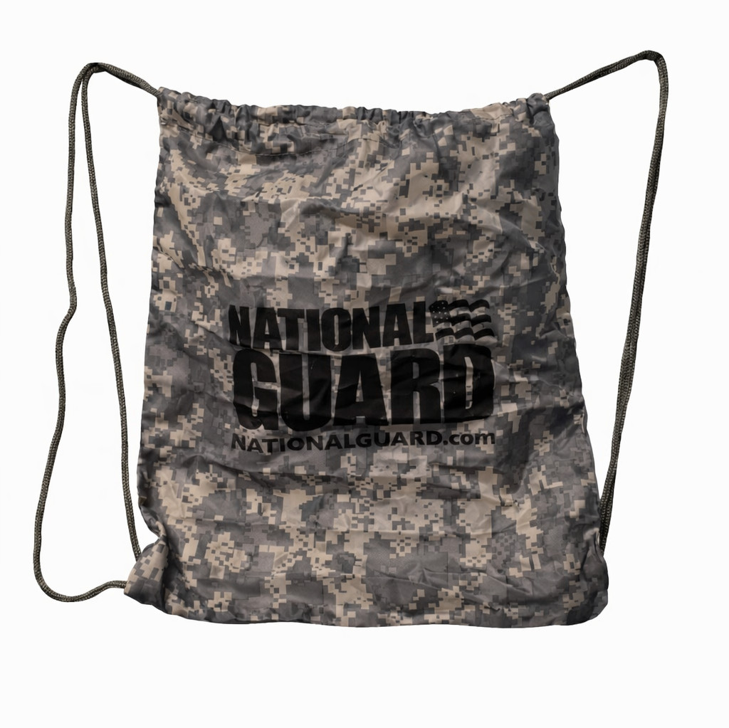 National Guard Digital Camo Drawstring Backpack Cinch Sack Gym Bag OSFA N3