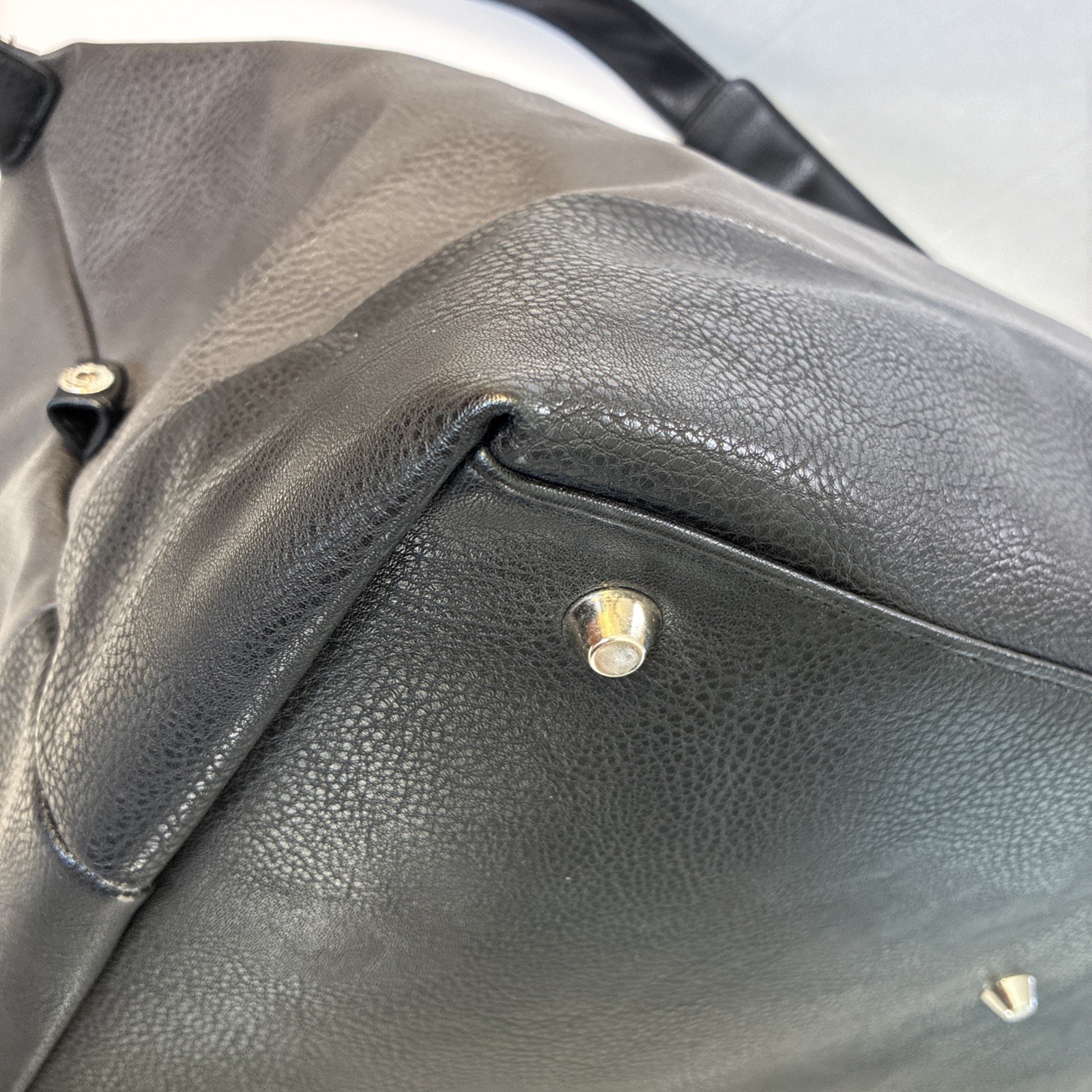 Brouk and Co Alpha Duffel Bag Luxurious Vegan Leather Black/Grey MSRP $156
