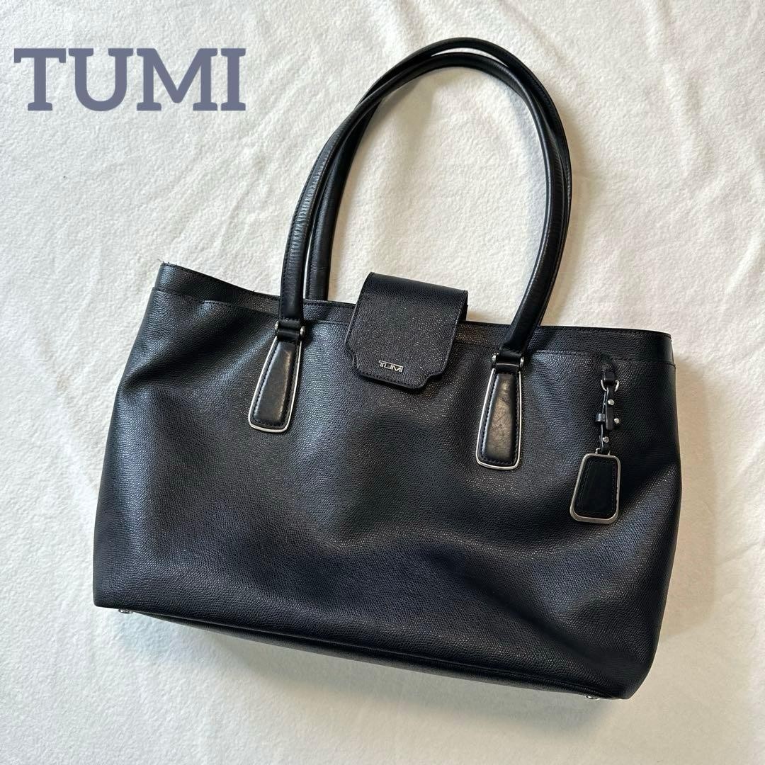 TUMI Tote Leather Business Bag Black Size 26cm 42cm 11cm Vintage