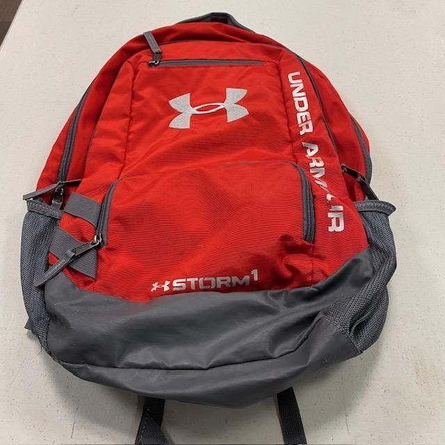 Under Armour Storm1 Backpack Red Gray HeatGear School Gym Sports Book Bag
