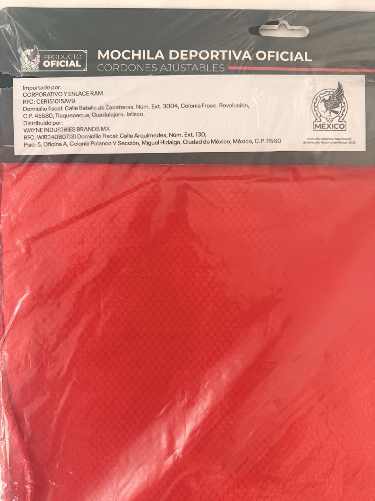 Official Mexico National Team Drawstring Backpack New Sealed Choose Color