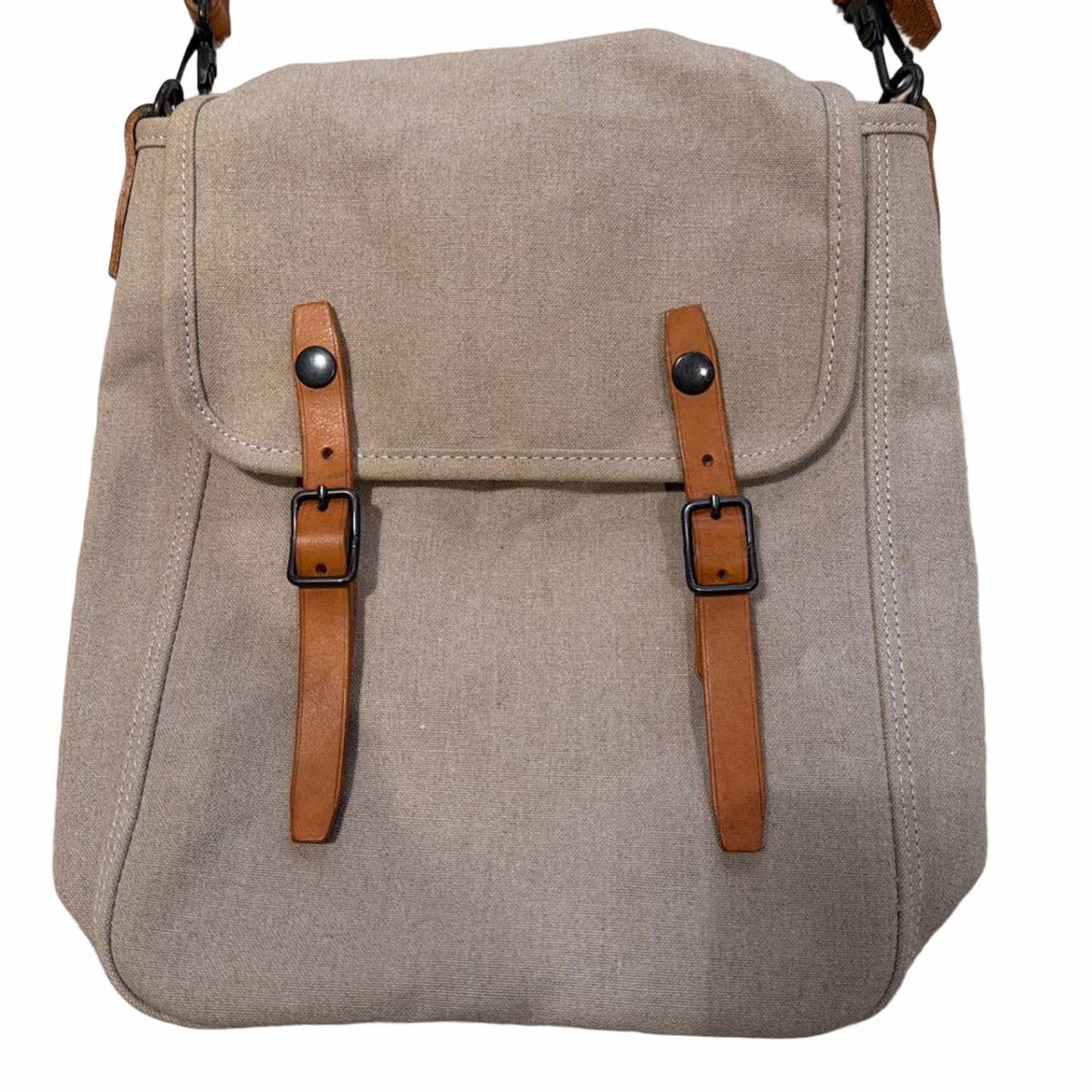 Porter Irish Linen Shoulder Bag Leather Detail Used Japan