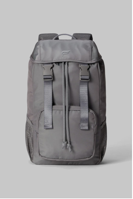 Fabletics The Cargo Backpack Gunmetal Grey Shine Unisex One Size NWT