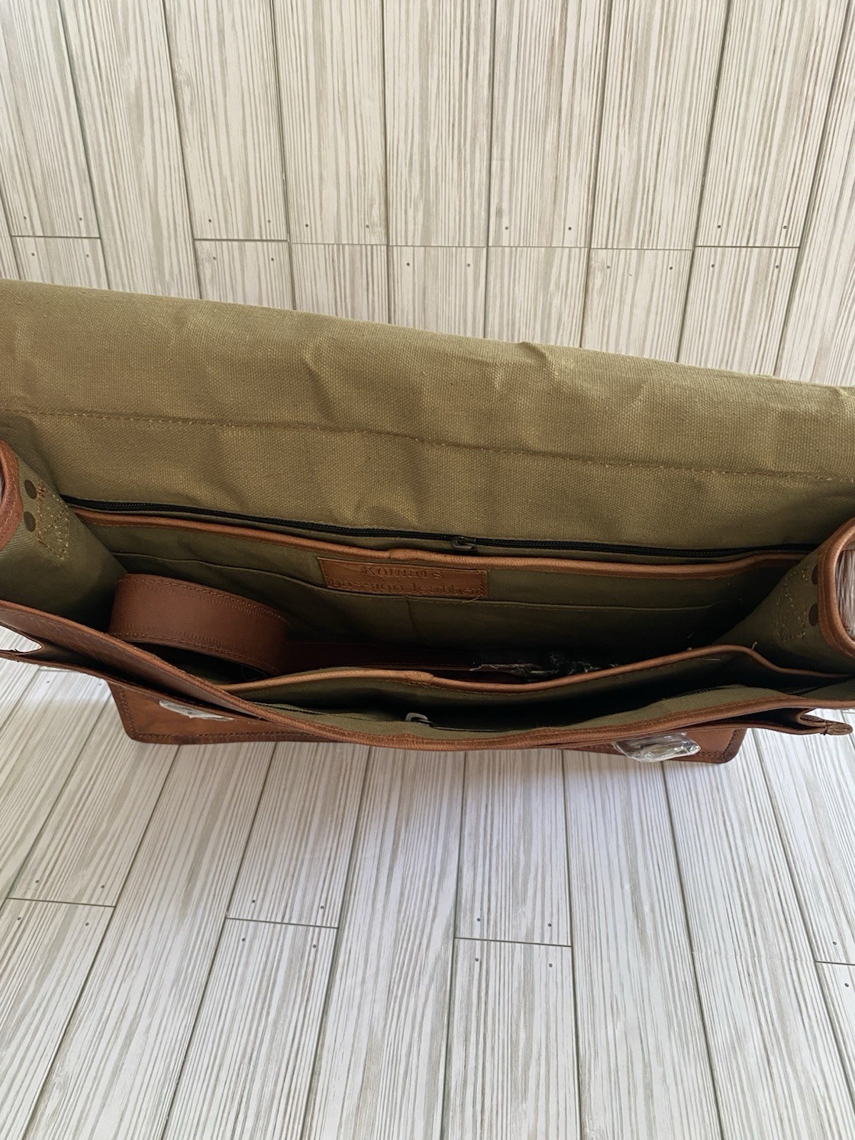 Komal’s Passion Handmade Leather Satchel Laptop Messenger Bag Canvas 18”