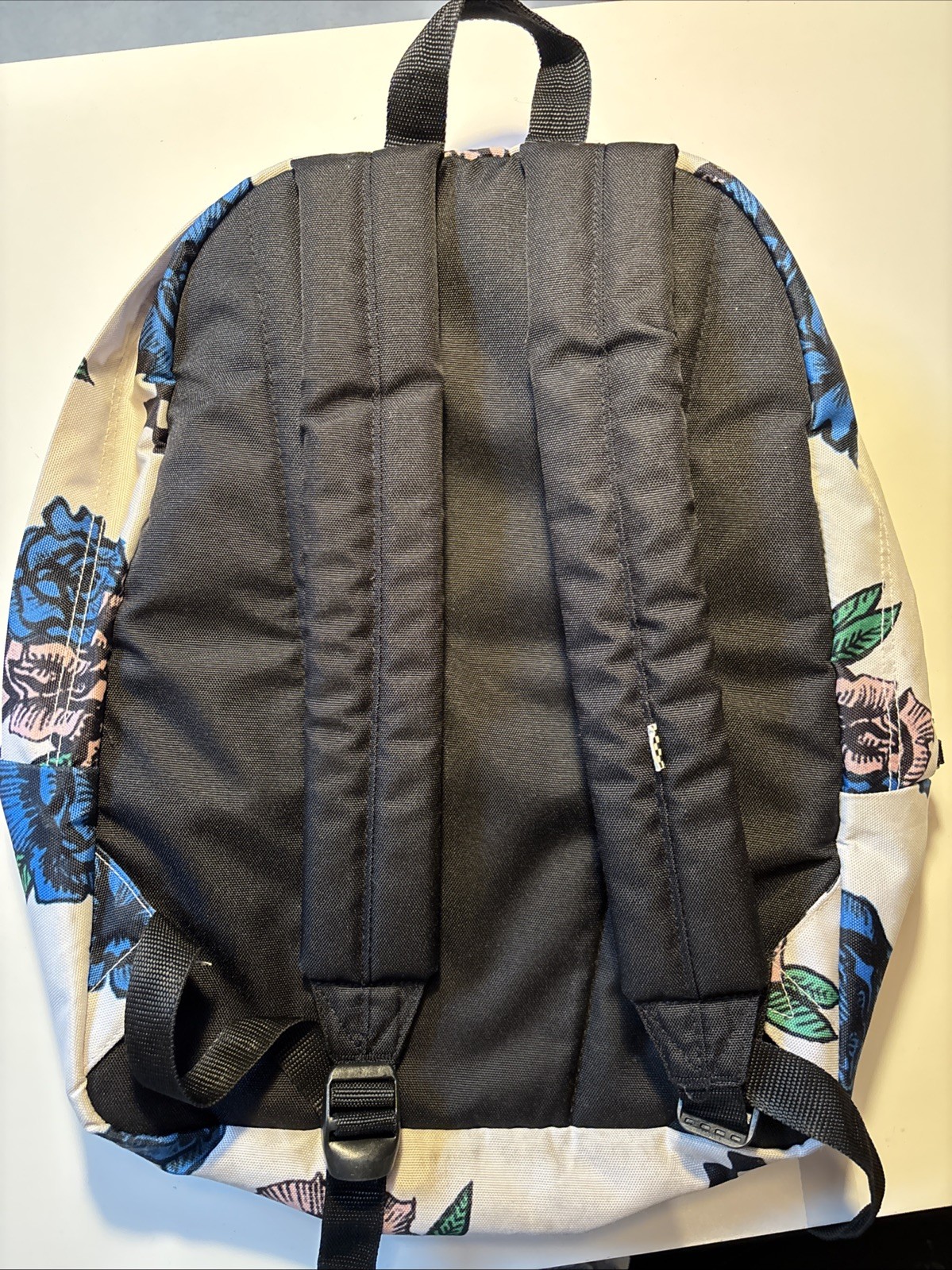 Vans Backpack School Bag Blue Purple Pack Blurred Floral New Black Pink