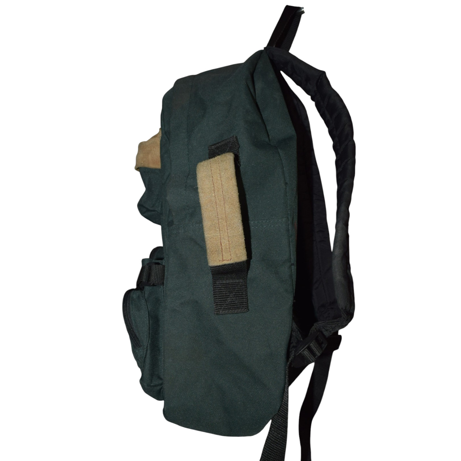 Vintage Eastsport Outdoor Co Canvas Backpack Green Suede Trim #1457