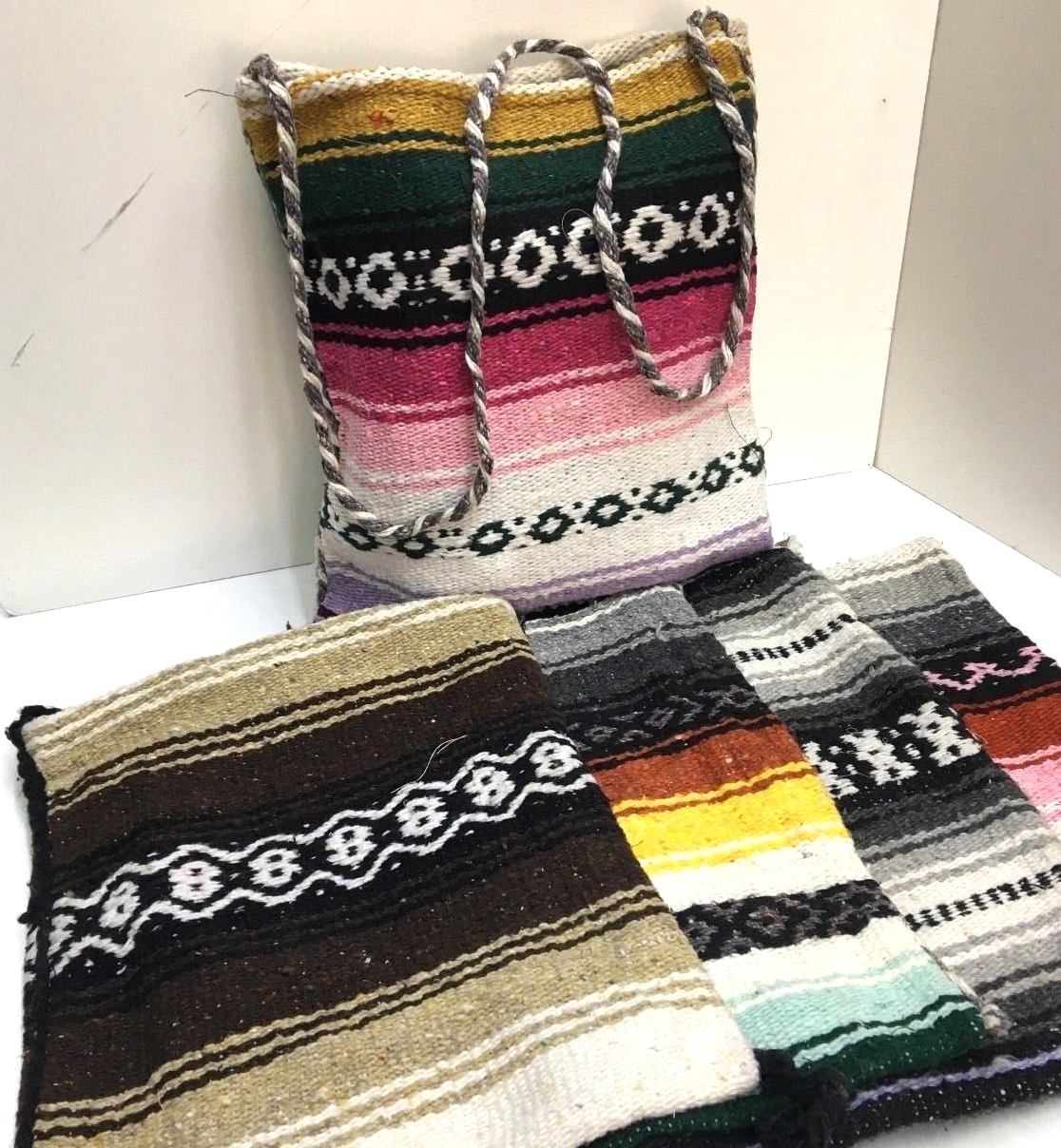 Hippie Baja Messenger Shoulder Bag Beach Rasta Blanket Purse Made in Mexico