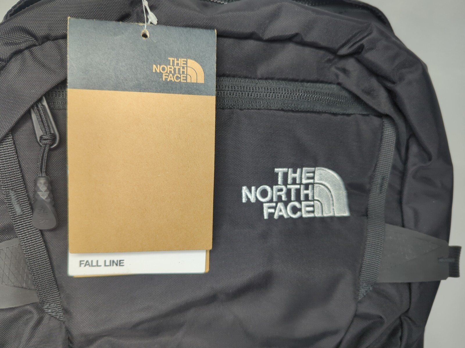 NWT The North Face Fall Line Backpack Daypack Hiking Laptop School Black W/ Logo