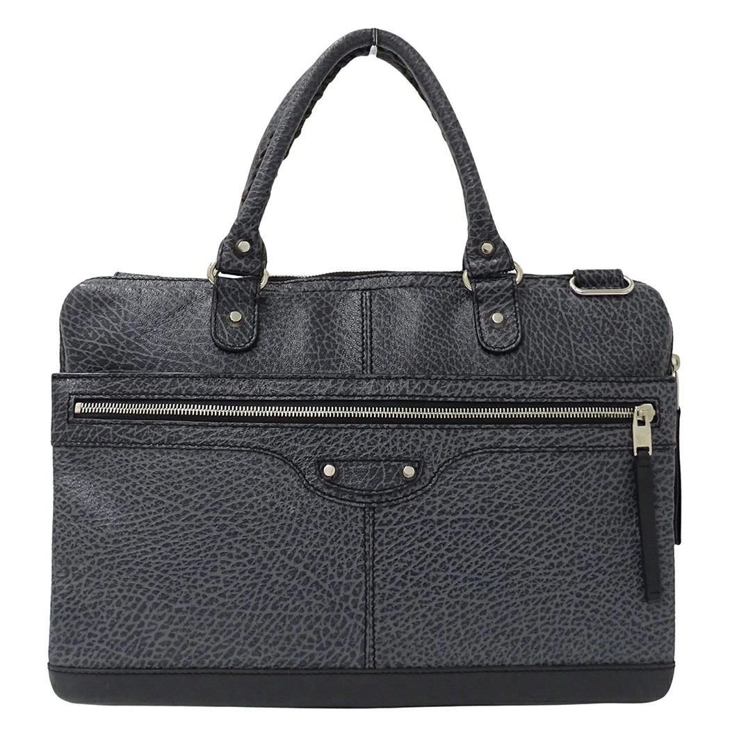 BALENCIAGA Bag Mens Business Leather Blue Gray 340683 Briefcase
