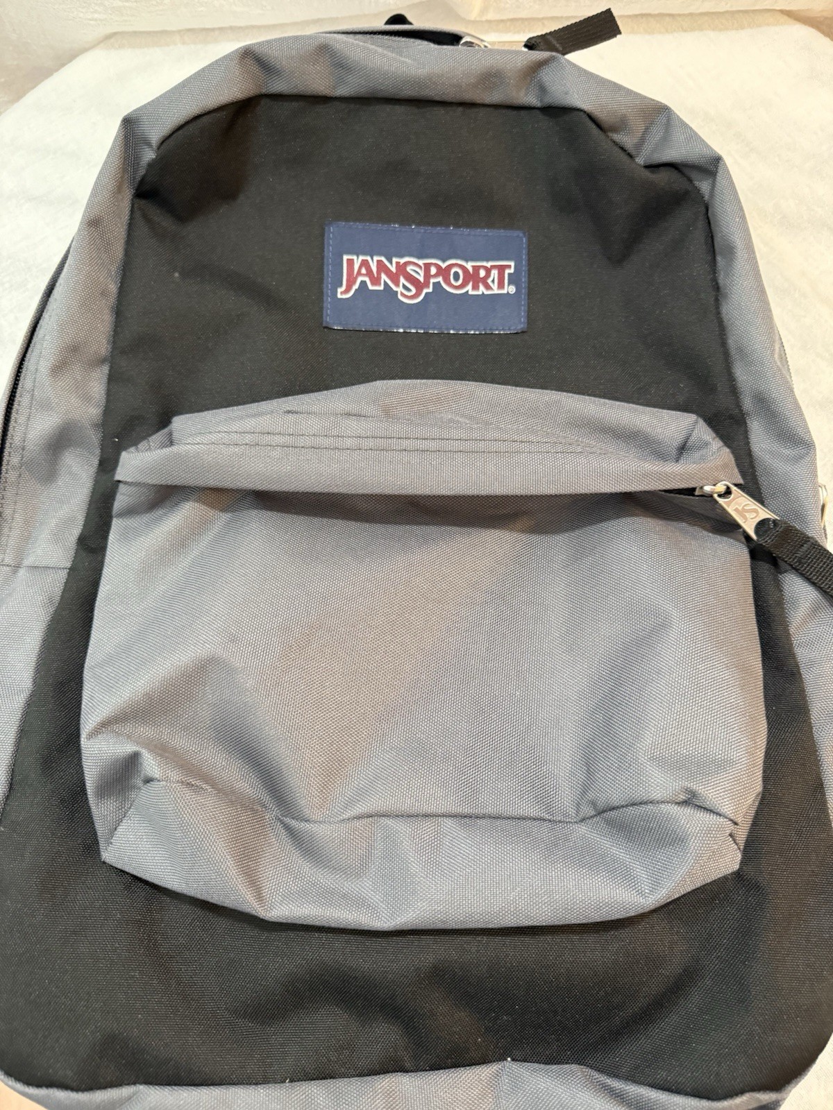 JanSport SuperBreak Backpack – Black/gr- Classic School/Travel Bag Durable 1990s