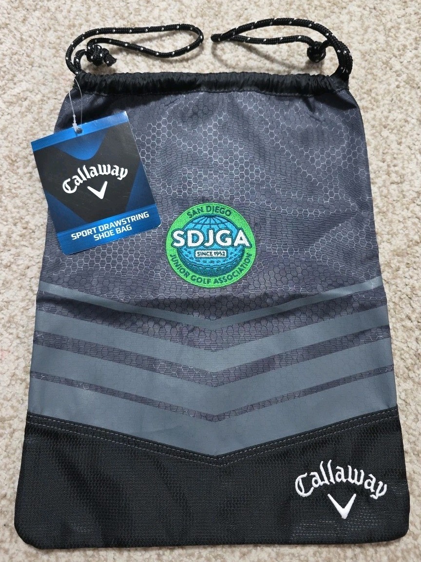Custom Callaway Sport Drawstring Shoe Bag w/SDJGA Embroidered Patch *Brand New*