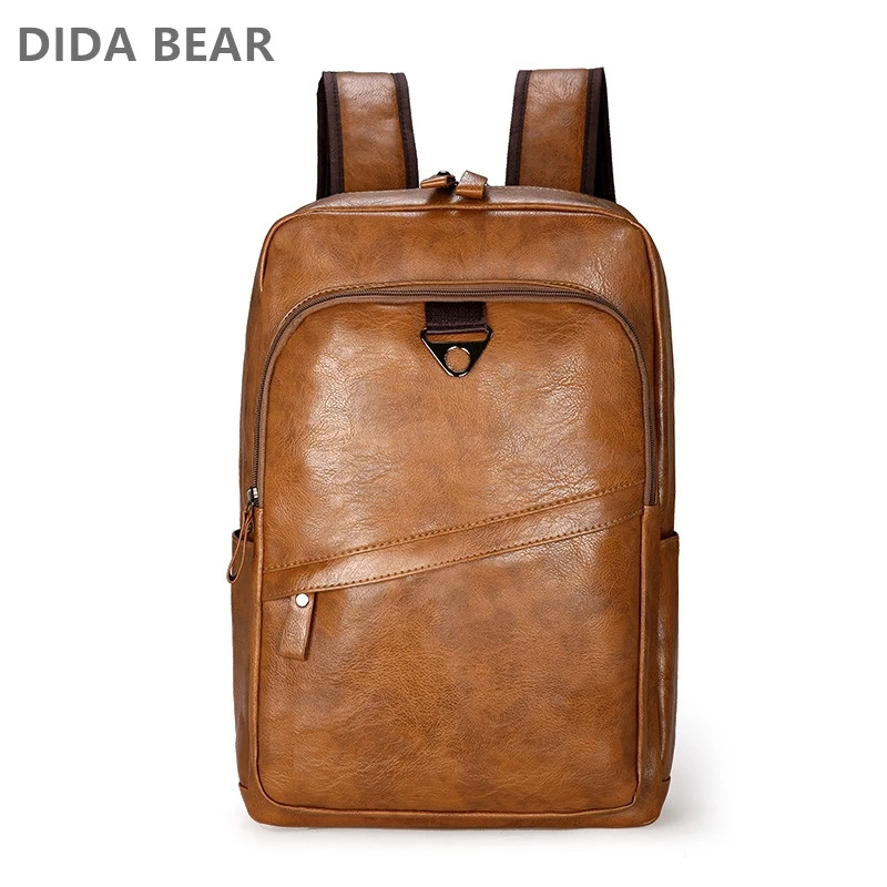 Men Backpack PU Leather Backpack Large Laptop Backpacks Men’s Mochilas Backpack