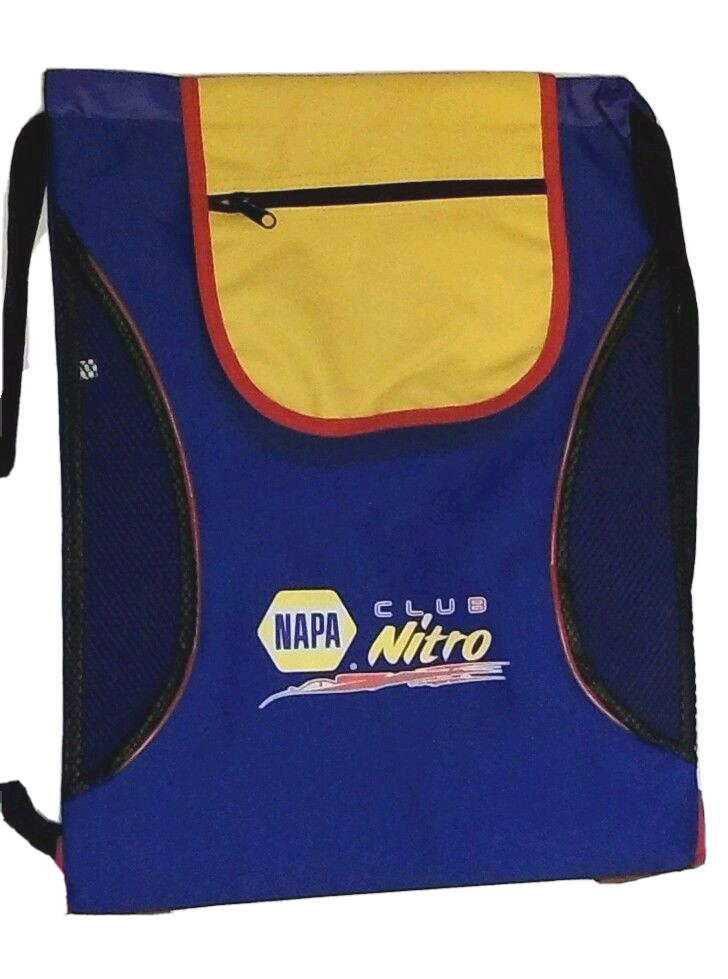 NHRA Racing NAPA nitro Color Block back pack mesh vent sides Zipper pocket NEW