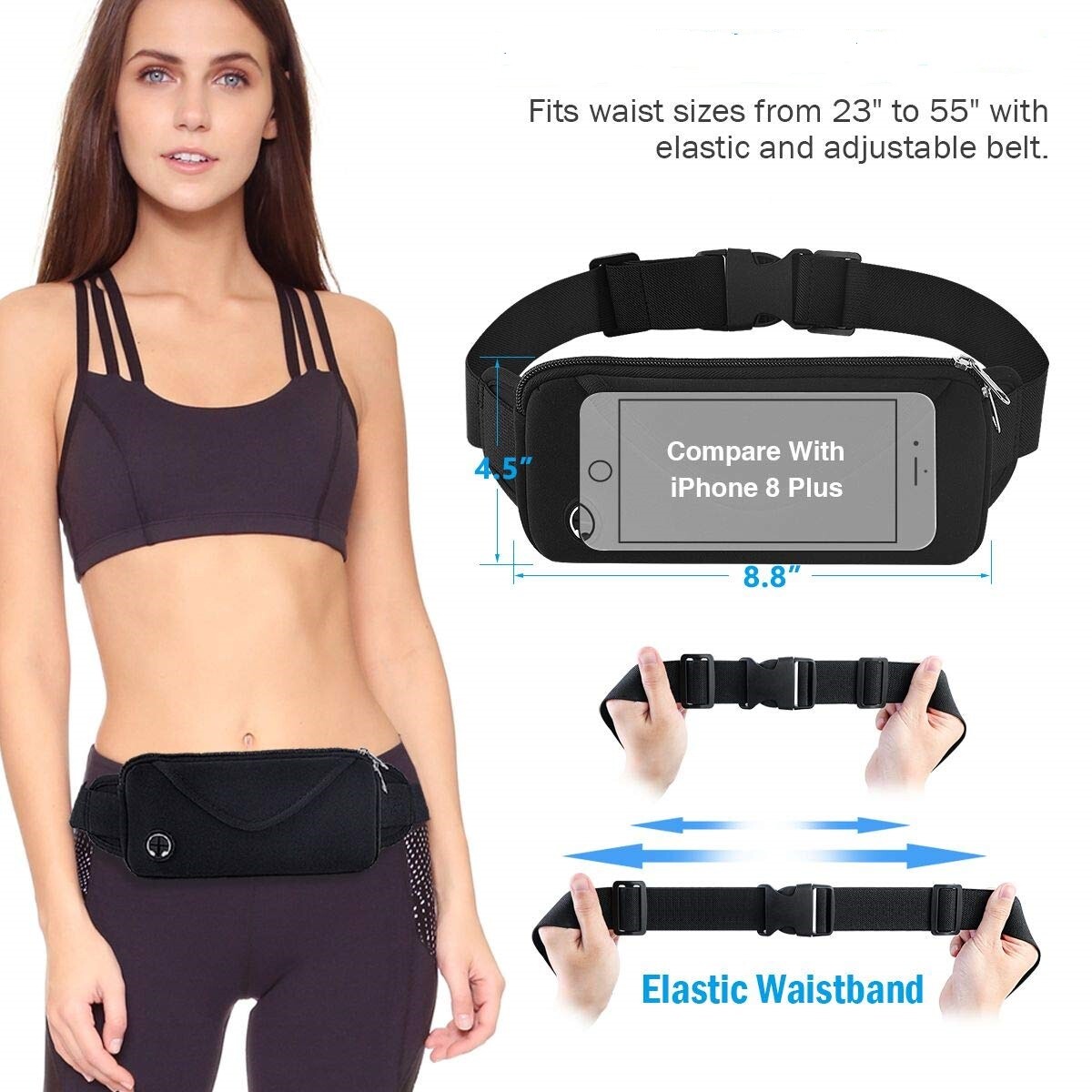 Adjustable Running Belt Waist Pack – Water-Resistant Sports Fanny Pack, Unisex