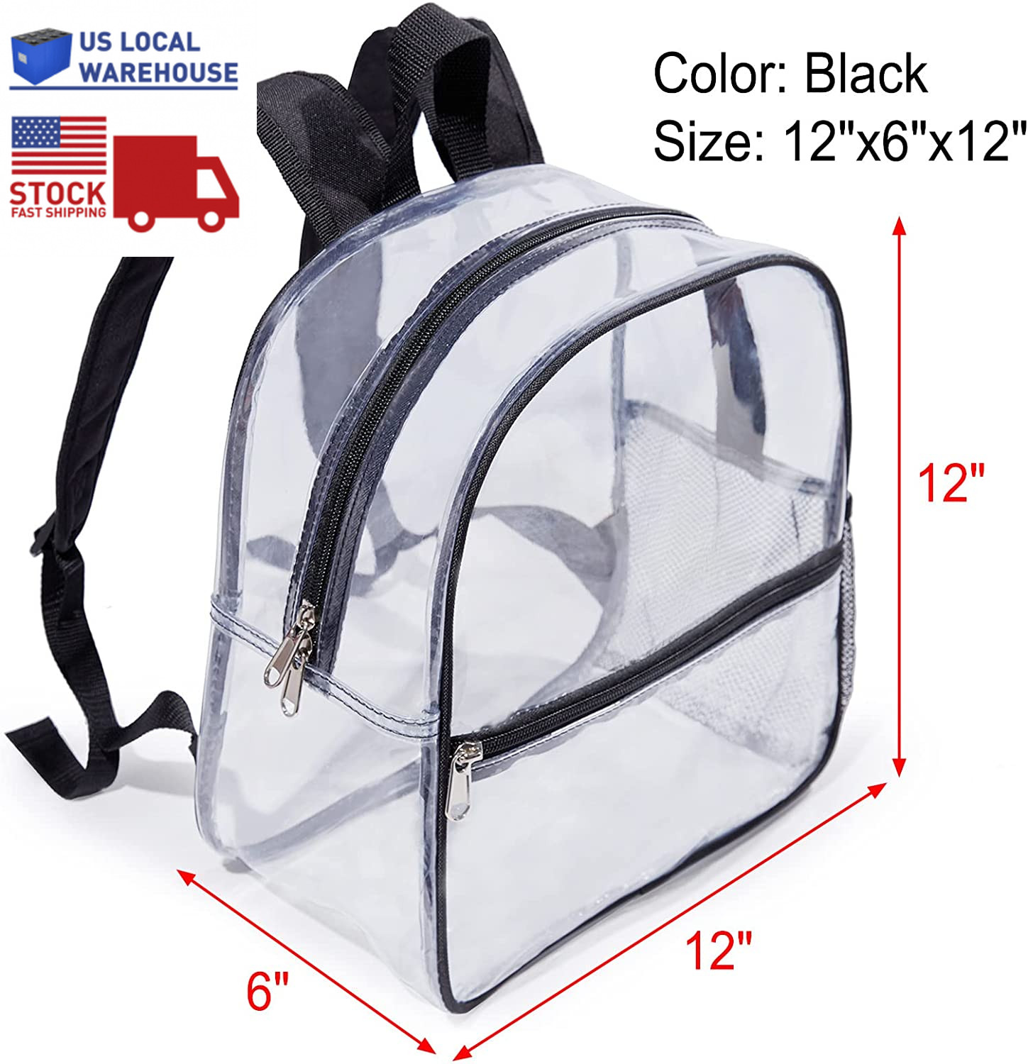Stadium-Approved Mini Clear Backpack: Durable, Waterproof & Comfortable New