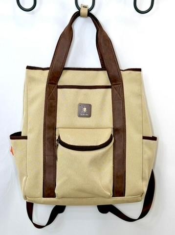 Stitch Golf Vintage Tuxe Tote Backpack Mens Tan Brown Convertible Travel Bag