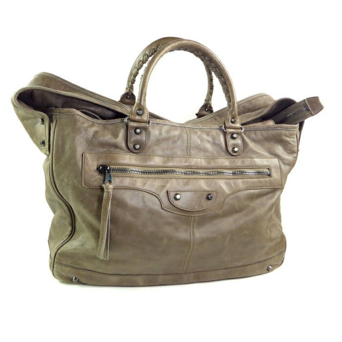 BALENCIAGA Classic Bridge Shoulder Bag 2way HandBag 223408 Charcoal Gray Used