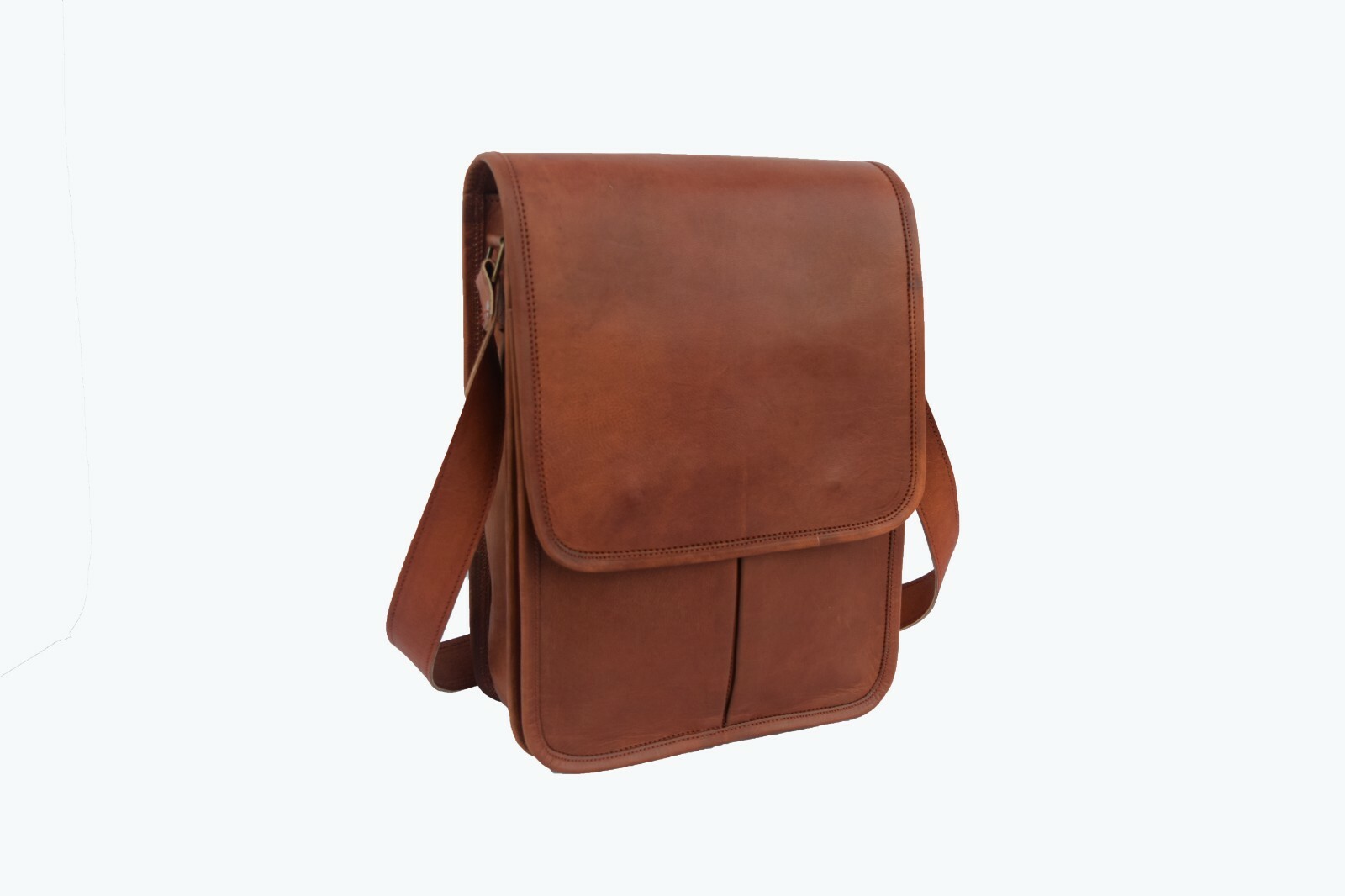 14 In Genuine Leather Messenger Bag Laptop Satchel Office School Crossbody Bags