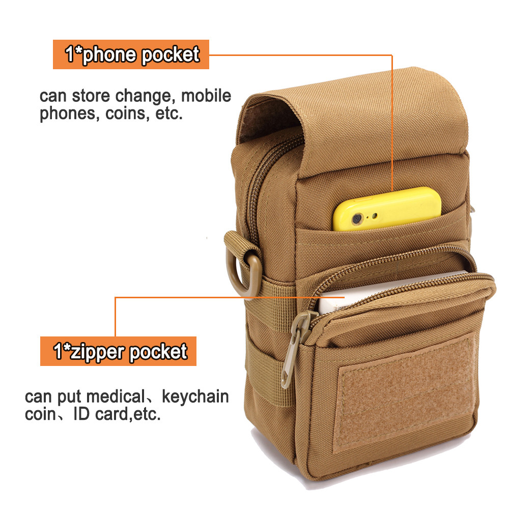 Tactical Molle Pouch EDC Multi-purpose Belt Waist Pack Bag Utility Phone Pocket