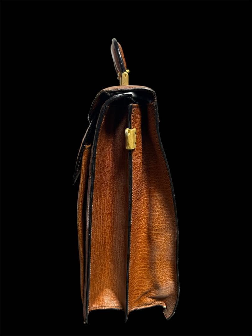 BALLY Business Bag Briefcase Document Case Vintage Leather Brown Used 28.5x42cm