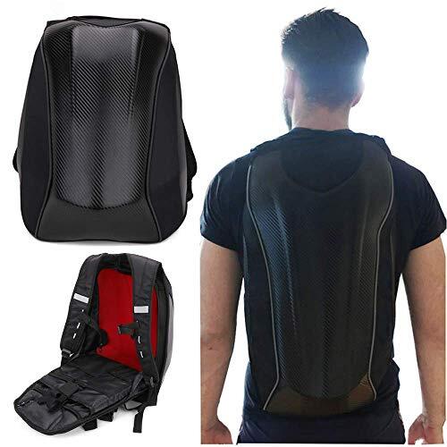 Motorcycle Backpack Waterproof Bag Men – Hard Shell Backpack Carbon Fiber Motorb