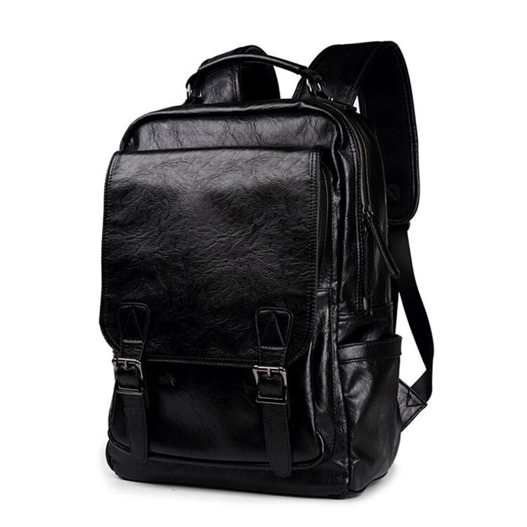 Men’s Leather Shoulder Backpack Travel College Laptop Bag Daypack Sport Bookbags