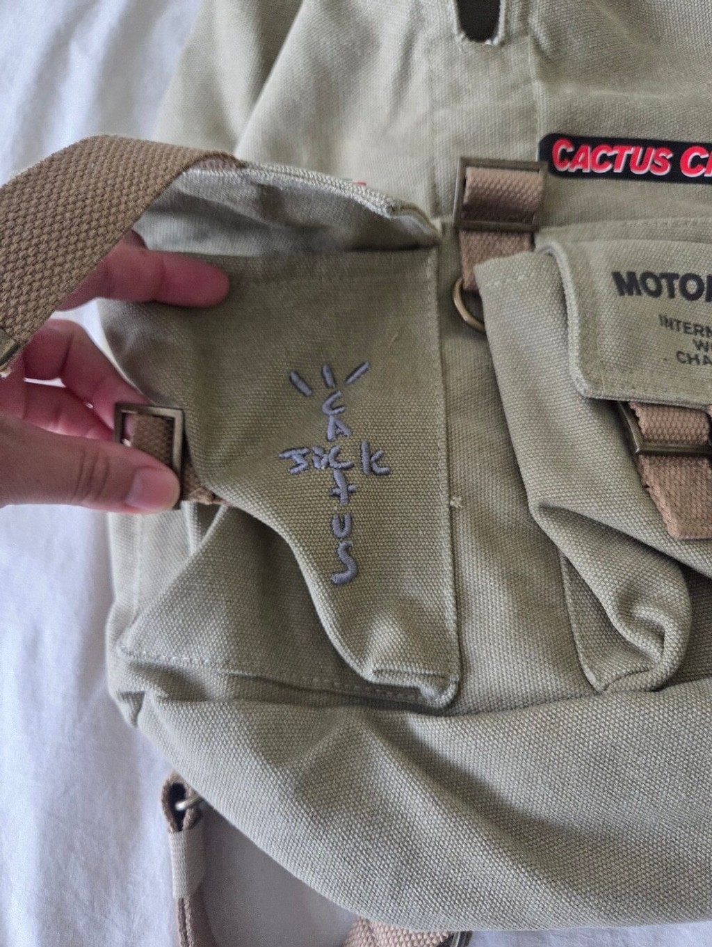 Travis Scott Cactus Jack Canvas Backpack in Olive from the SS21 season (New)