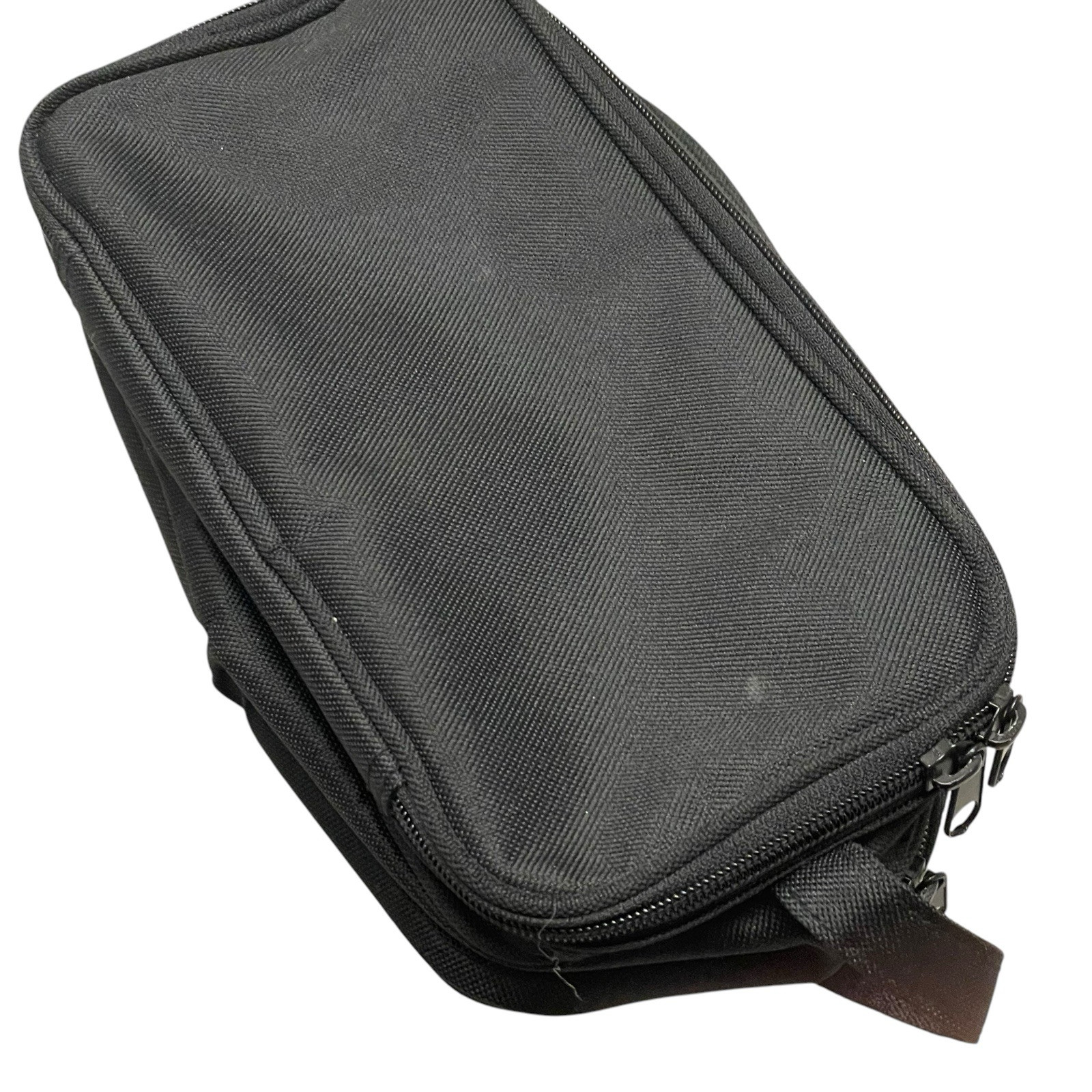 Samsonite Black Canvas Shaving Kit Dopp Toiletry Bag 2 Compartments + Pocket