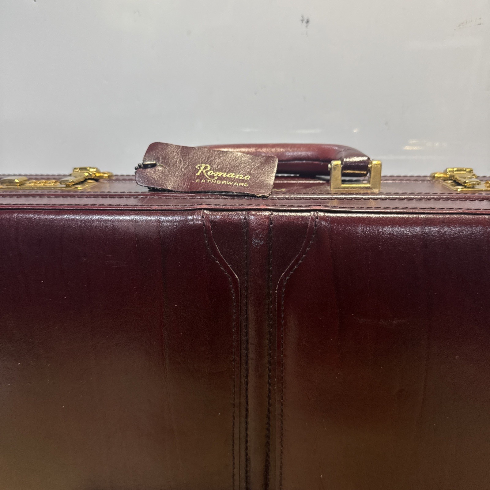 Burgundy Briefcase with Combination Lock, Inner Pockets, Men’s Business