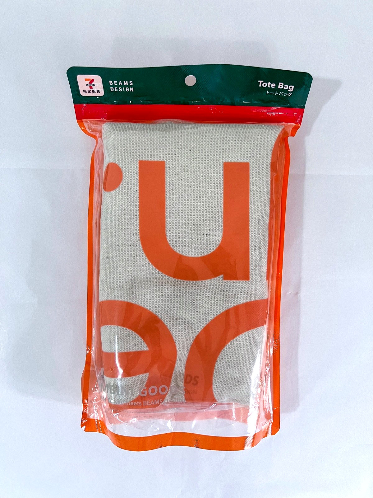 BEAMS x 7-11 Taiwan Exclusive Japan Tote Bag Beige & Orange Large Print