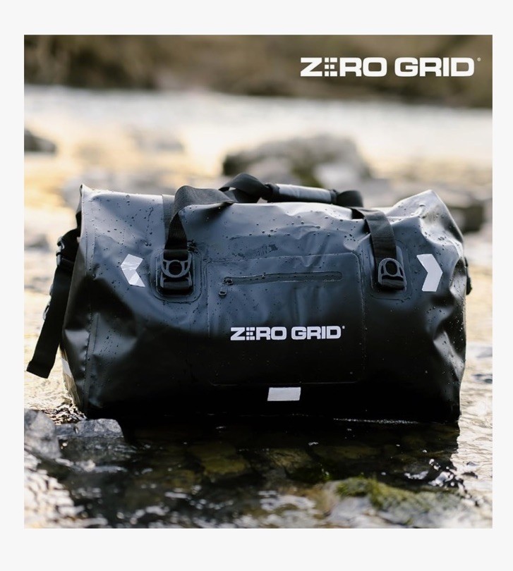 Zero Grid Extra Large Waterproof Duffel Bag Heavy-Duty Roll Top, 90L, Black