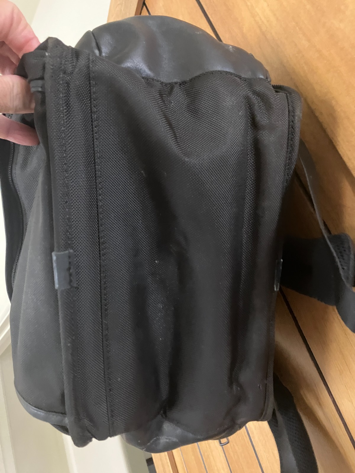 Tumi Alpha 3 Backpack – Black Ballistic Nylon and Leather Custom Monogram