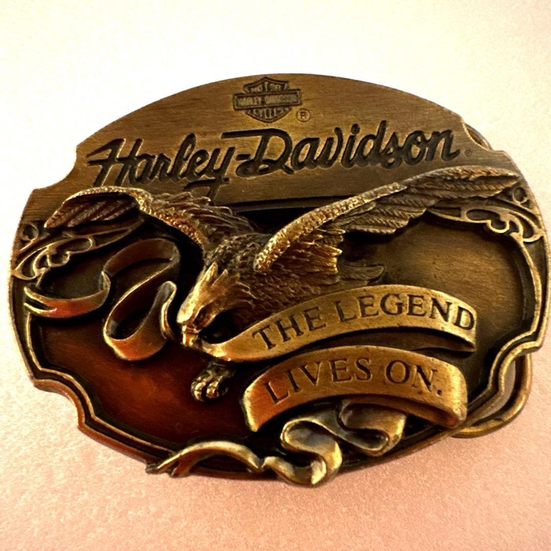 HarleyDavidson Gold Belt Buckle 6x8cm Purchased in Hawaii 31 Years Ago Preowned