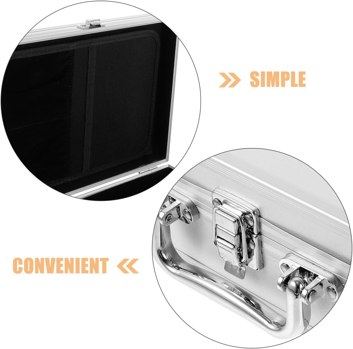 Aluminum Briefcase with Lock Silver Metal Storage Case Tool Box Carry Case