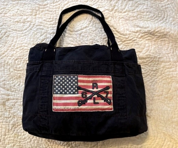 Denim & Supply Ralph Lauren Embroidered American Flag Patch Tote Shopper Bag