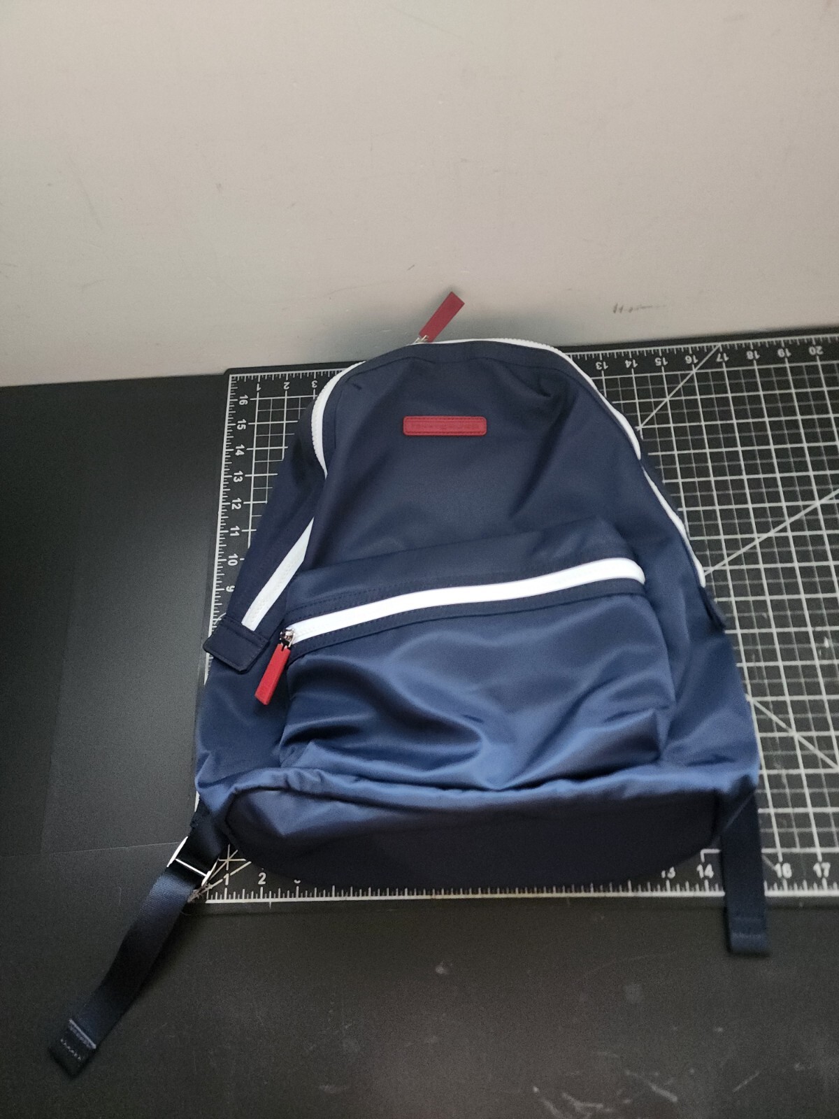 Tommy Hilfiger Backpack Bookbag School Bag Navy Blue Nylon Logo Zipper Pockets